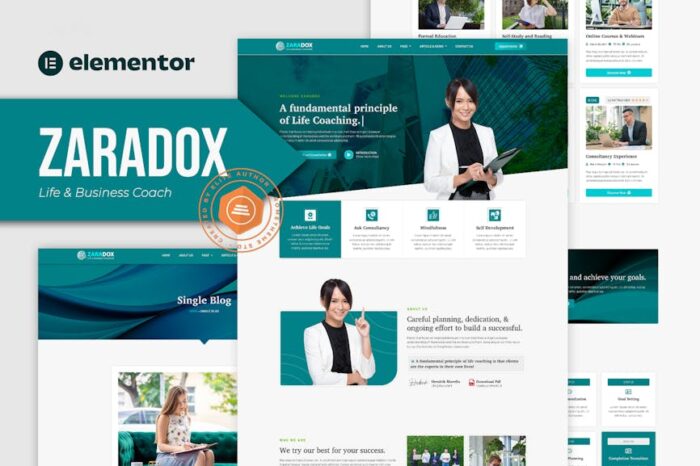 Zaradox - Life & Business Coach Elementor Template Kit