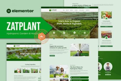 Zatplant - Hydroponic Garden and Horticulture Elementor Template Kit