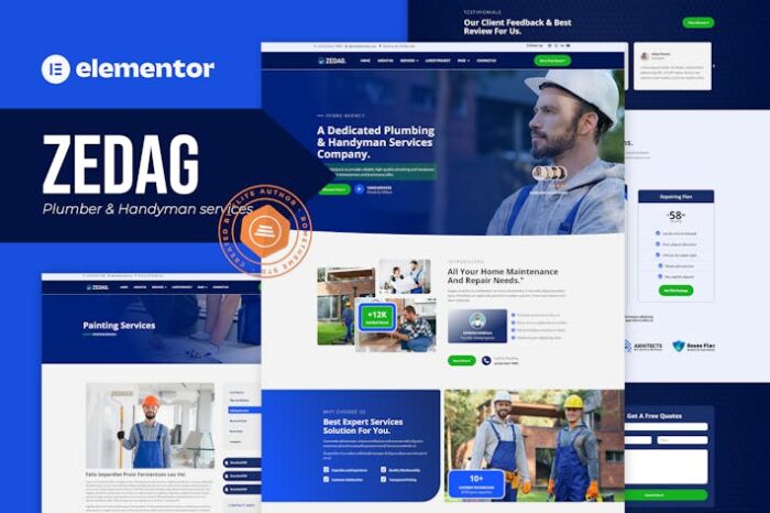 Zedag - Plumber & Handyman Services Elementor Pro Template Kit