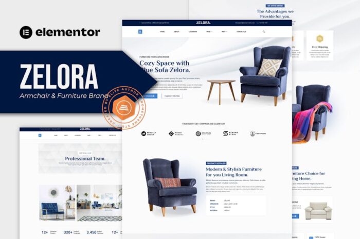 Zelora - Armchair & Furniture Brand Elementor Template Kit