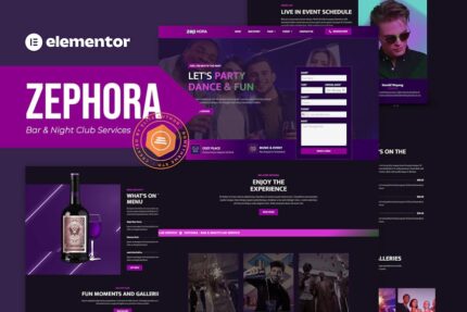 Zephora - Bar & Night Club Services Elementor Template Kit