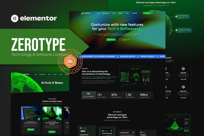 Zerotype - Technology & Software Company Elementor Template Kit