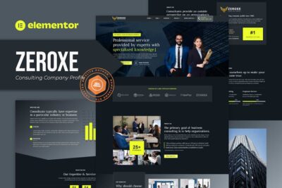 Zeroxe - Consulting Company Profile Elementor Template Kit