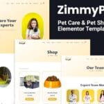 ZimmyPet - Pet Care & Store Elementor Template Kit