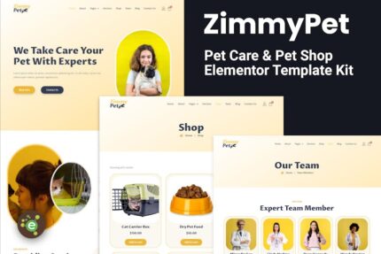 ZimmyPet - Pet Care & Store Elementor Template Kit