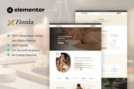 Zinnia - Spa & Beauty Care Elementor Pro Template Kit