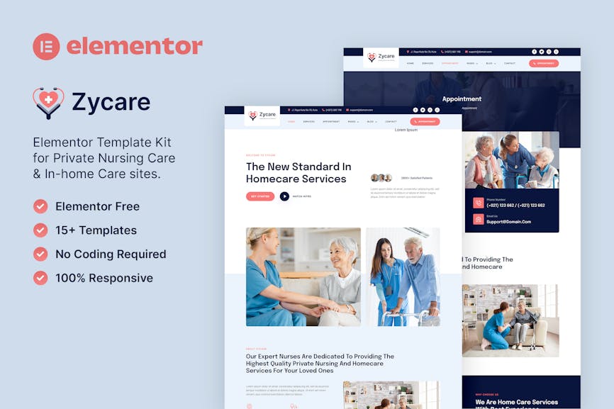 Zycare - In-home Care & Private Nursing Agency Elementor Template Kit Zycare - In-home Care & Private Nursing Agency Elementor Template Kit
