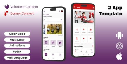 2 App Template VolunteerConnect DonorConnect React Native iOSAndroid App Template