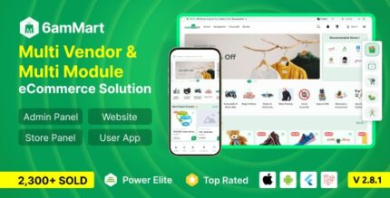 6amMart - Multivendor Food, Grocery, eCommerce, Parcel, Pharmacy delivery app with Admin & Website v2.8.1