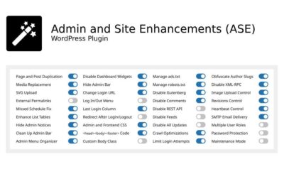 Admin and Site Enhancements (ASE) Pro v7.2.1