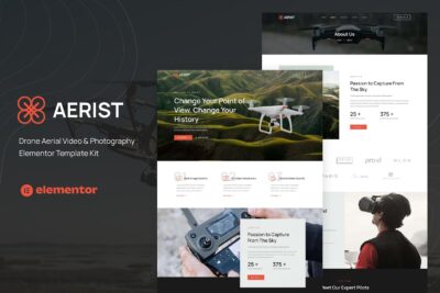 Aerist - Drone Aerial Video & Photography Elementor Template Kit