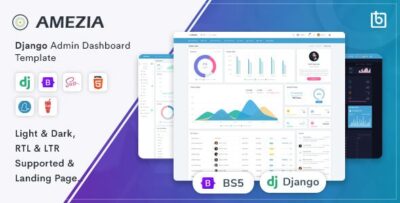 Amezia - Django Admin Dashboard & Landing Page Template