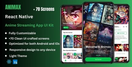 Animax - Anime Streaming React Native CLI App Ui Kit