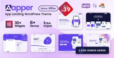 Apper - WordPress Multi-concept App Landing Page Theme v2.0.9