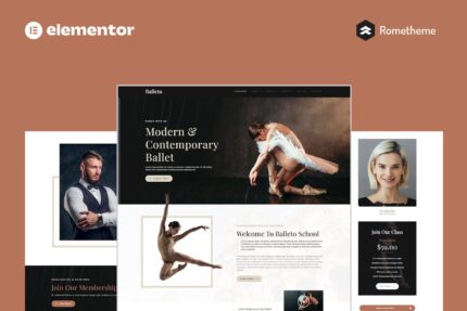 Balleto - Ballet School Elementor Pro Full Site Template Kit