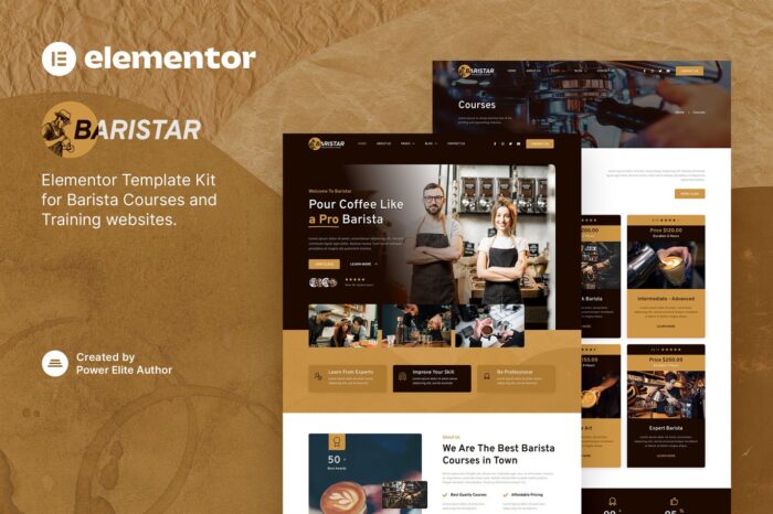 Baristar – Barista Courses & Training Elementor Template Kit