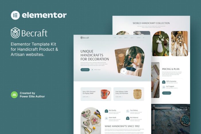 Becraft – Handicraft & Artisan Elementor Template Kit