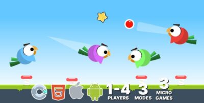 Bird Star. 1-4 Player Mode. 3 Modes. 3 Games. Construct 3 (c3p)