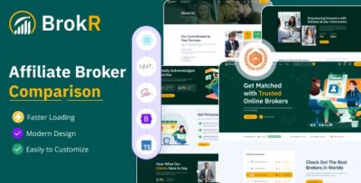 BrokR - React Next JS Affiliate Broker Comparison Template