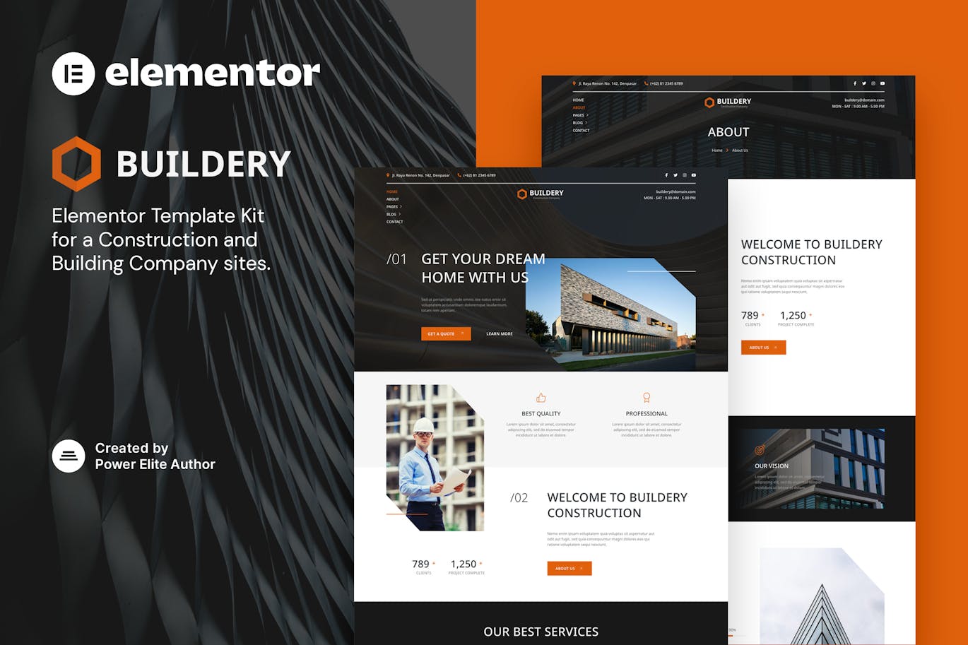Buildery - Construction & Building Company Elementor Template Kit Buildery - Construction & Building Company Elementor Template Kit