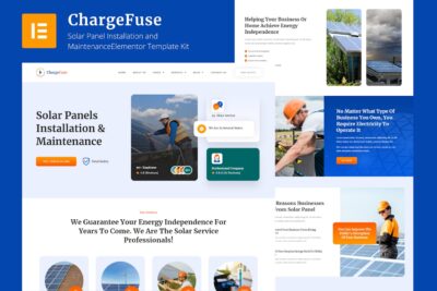 ChargeFuse - Solar Panel Installation & Maintenance Elementor Template Kit