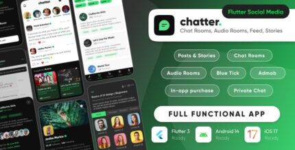 Chatter - Ultimate Social Media with Chat Rooms, Posts, Stories