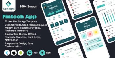 CoinVista - A perfect Fintech App Solution - Flutter Mobile app Template