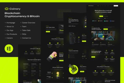 Coinary - Blockchain Cryptocurrency & Bitcoin Elementor Template Kit