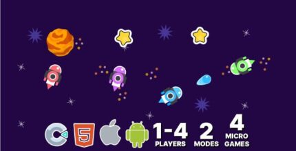 Cosmos. 1-4 Player Mode. 2 Modes. 4 Games. Construct 3 (c3p)