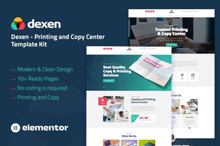 Dexen - Printing & Copy Center Elementor Template Kit