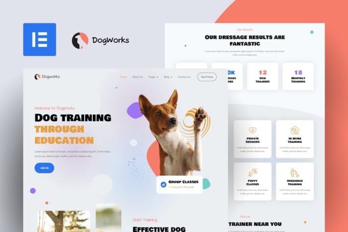 DogWorks - Dog Training Elementor Pro Template Kit