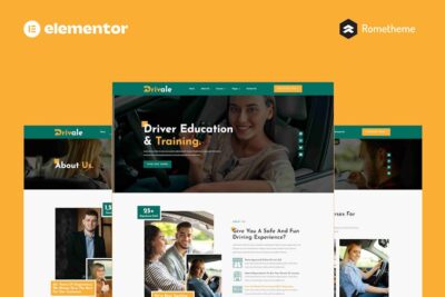 Drivale - Driving School Elementor Pro Full Site Template Kit