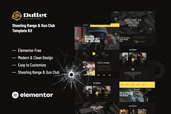 Dullet - Shooting Range & Gun Club Elementor Template Kit