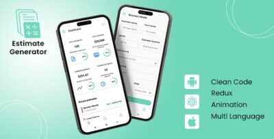 Estimate Generator - Quotation Generator Online Estimate React Native iOSAndroid App Template