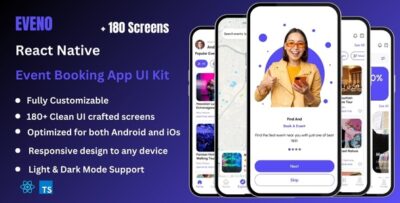 Eveno - Event Booking & Event Ticketing React Native CLI App Ui Kit