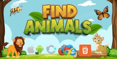 Find Animals - Educational Game For Kids - HTML5DesktopMobile - Construct 3 (Source Code Included)