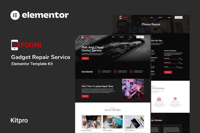 Fixini - Gadget Repair Service Elementor Template Kit