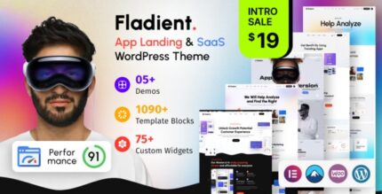 Fladient - App Landing & SaaS WordPress Theme