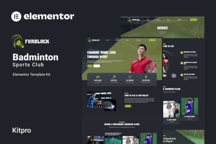 Furblock - Badminton Club Elementor Template Kit