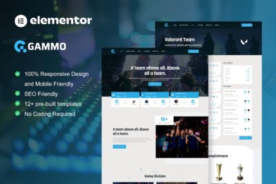 Gammo - Esports Team & Gaming Elementor Pro Template Kit