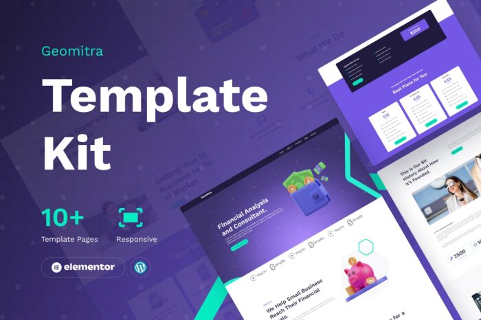 Geomitra - Creative Financial Elementor Pro Template Kit