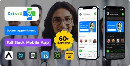 Getwell Doctor Appointment Full Stack Mobile App Template