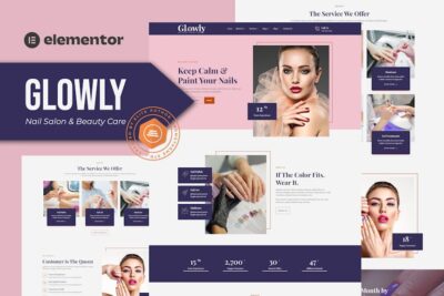 Glowly - Nail Salon & Beauty Care Elementor Template Kit