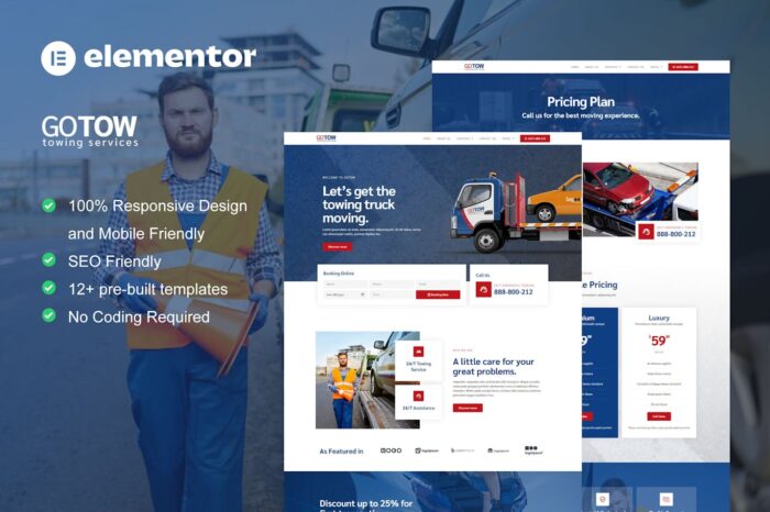 Gotow - Towing Services Elementor Template Kit