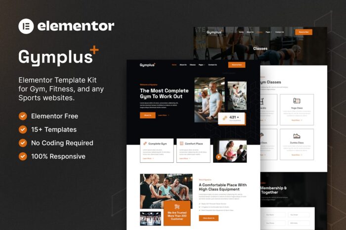 Gymplus - Gym & Fitness Elementor Template Kit