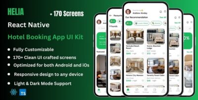 Helia Pro - Hotel Booking React Native CLI App Ui Kit