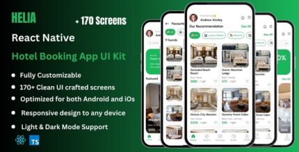 Helia Pro - Hotel Booking React Native CLI App Ui Kit