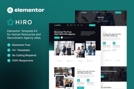 Hiro – Human Resources & Recruitment Agency Elementor Template Kit