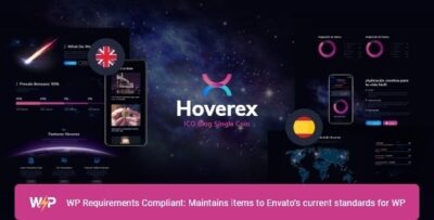 Hoverex - Cryptocurrency & ICO WordPress Theme + Spanish v1.5.9