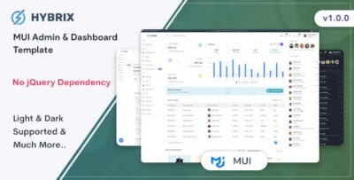 Hybrix - Material UI & React Admin & Dashboard Template